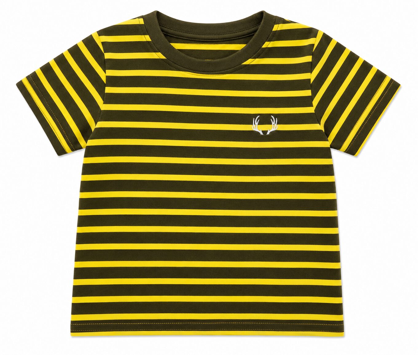 Boys Yellow and Black Stripe Half Sleeves T-Shirt